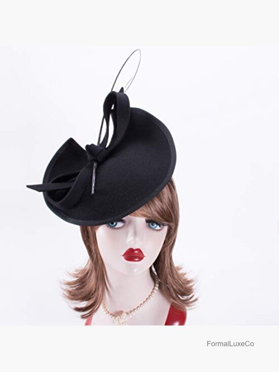 Vintage Wool Felt Saucer Fascinator Headpiece Cocktail Party Hat main image 5